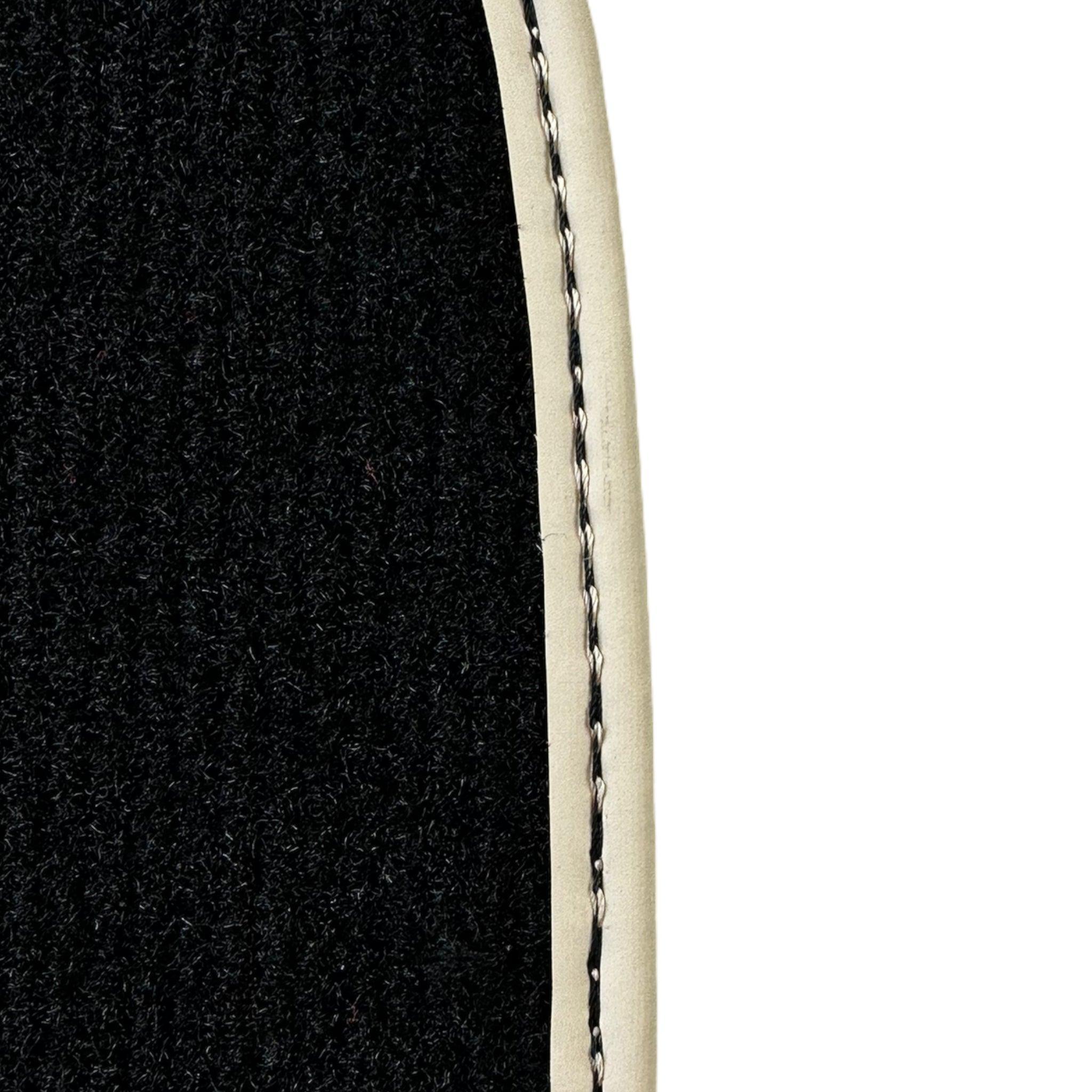 Black Floor Mats For Audi A6 - C8 Sedan (2018-2023) Beige Trim - AutoWin