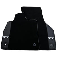 Black Floor Mats for Audi TT MK3 Coupe (2019-2023) with Leather - AutoWin
