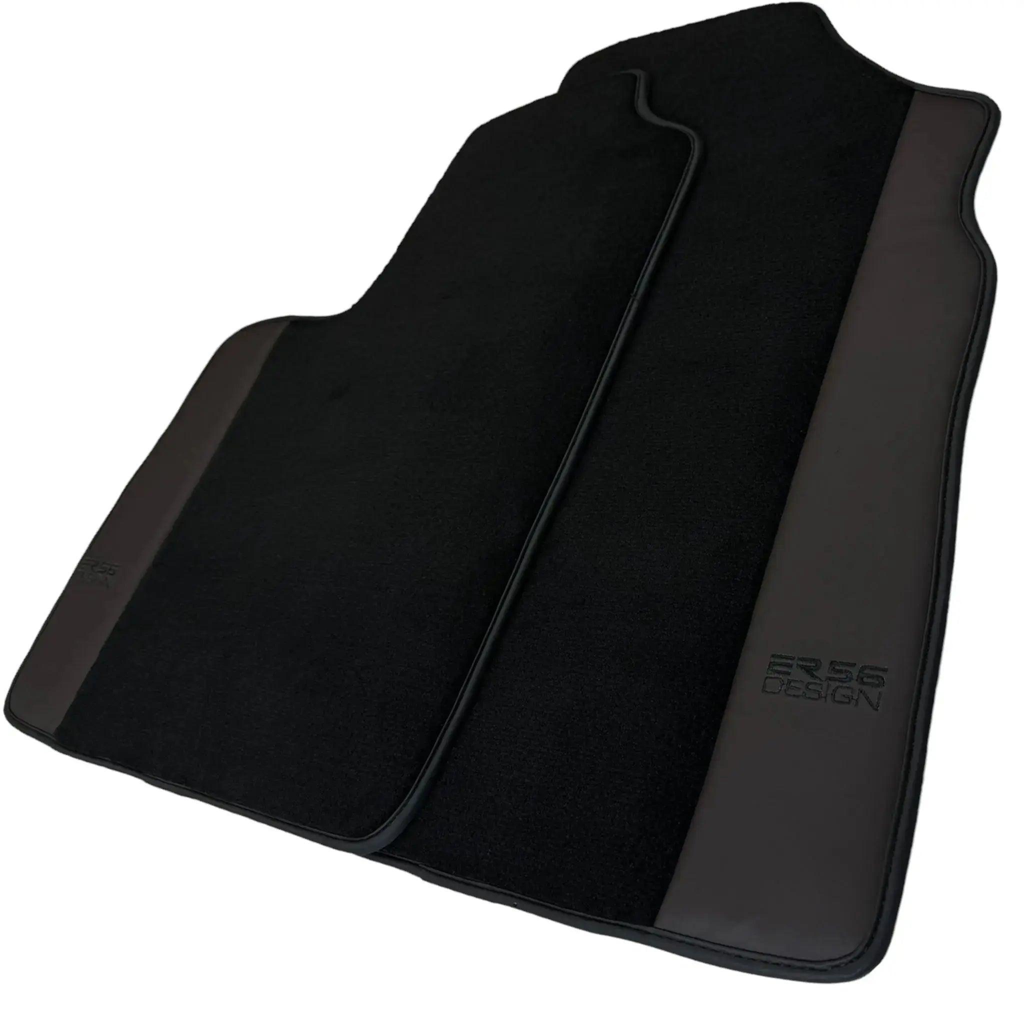Black Floor Mats for Bentley Continental GT (2011–2018) with Dark Brown Leather | ER56 Design - AutoWin