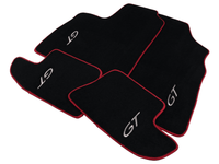 Black Floor Mats For Bentley Continental GTC (2006–2011) With Red Trim - AutoWin