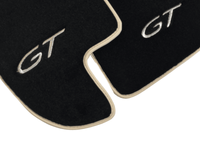 Black Floor Mats For Bentley Continental GTC (2011-2018) With Beige Trim - AutoWin
