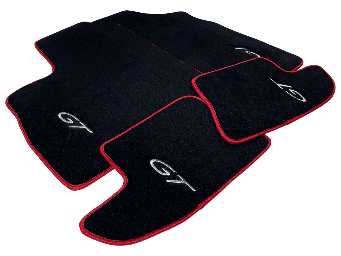 Black Floor Mats For Bentley Continental GTC (2011-2018) With Red Trim - AutoWin