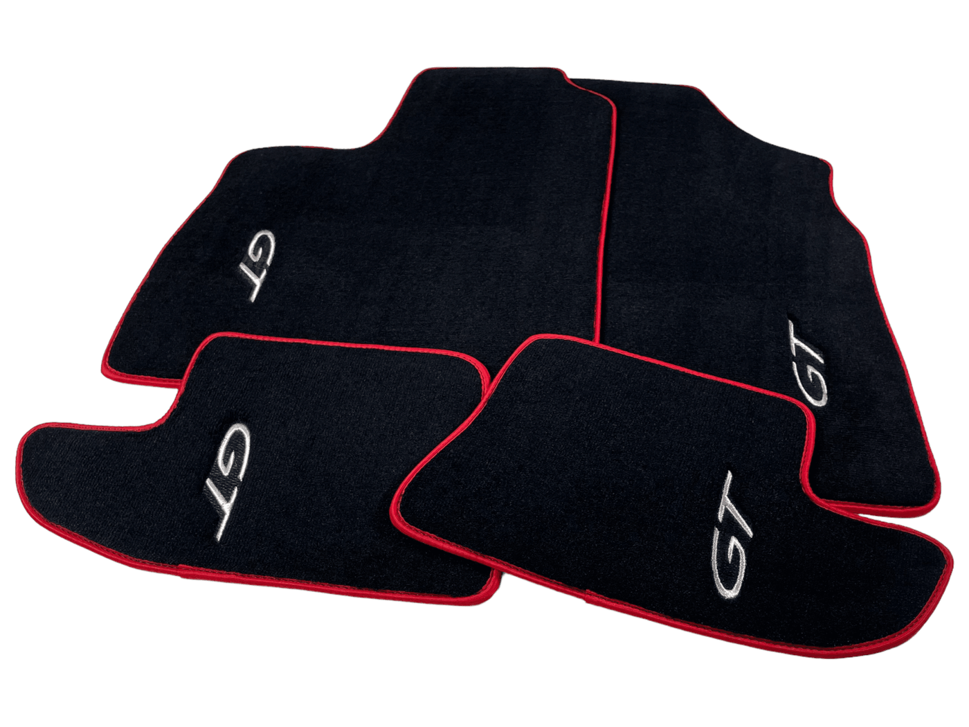 Black Floor Mats For Bentley Continental GTC (2011-2018) With Red Trim - AutoWin