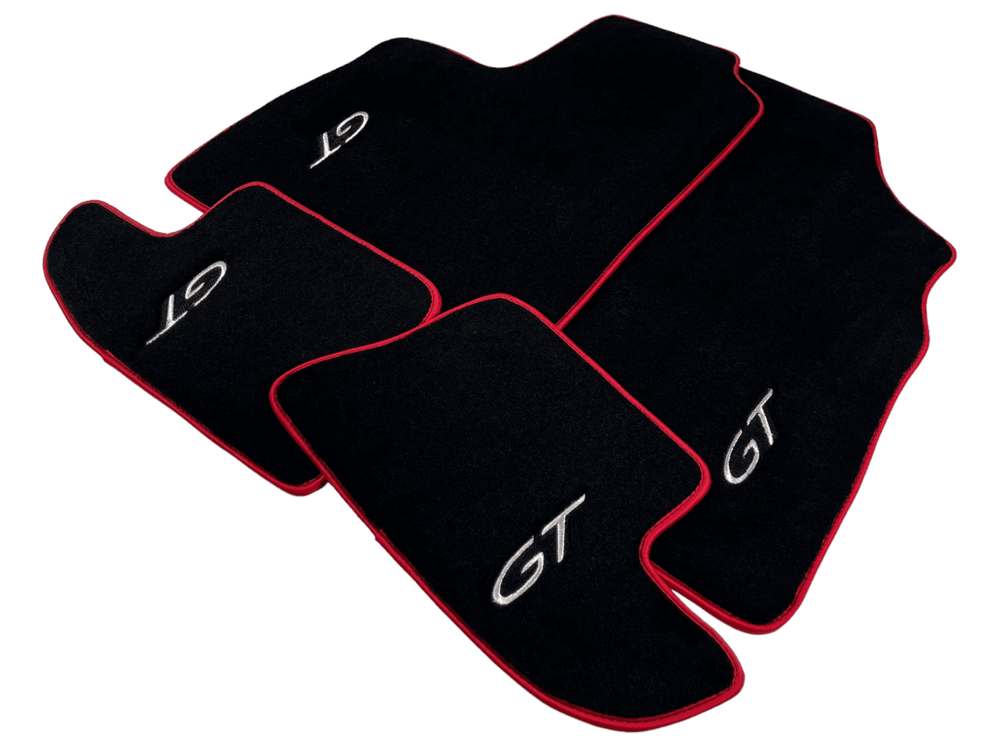 Black Floor Mats For Bentley Continental GTC (2011-2018) With Red Trim - AutoWin