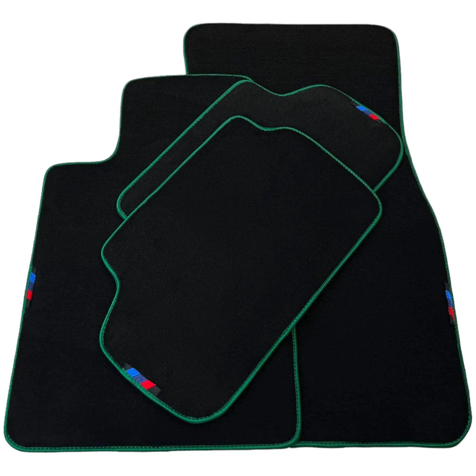 Black Floor Mats For BMW 5 Series E39 | Green Trim - AutoWin