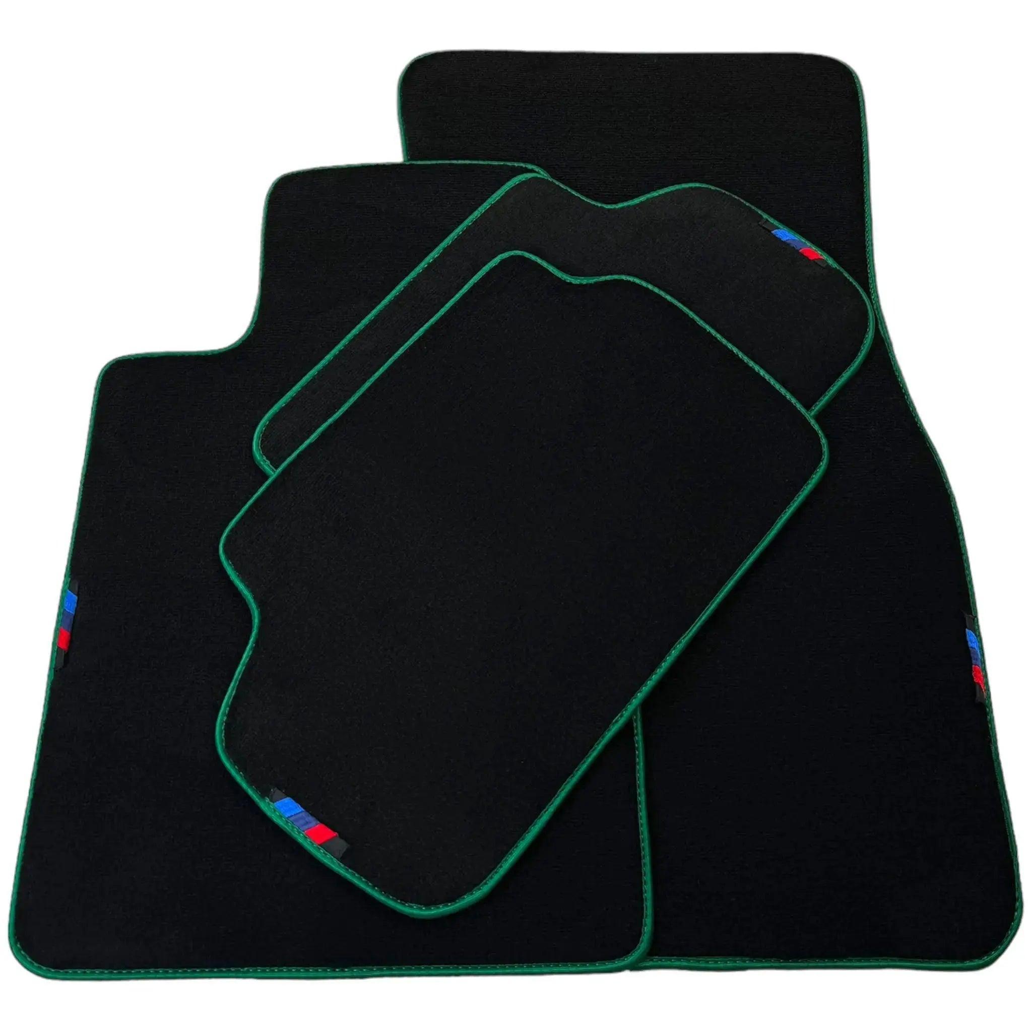 Black Floor Mats For BMW 5 Series F10 | Green Trim - AutoWin