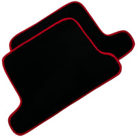 Black Floor Mats For BMW 8 Series E31 2-door Coupe (1989-1999) ER56 Design with Red Trim - AutoWin