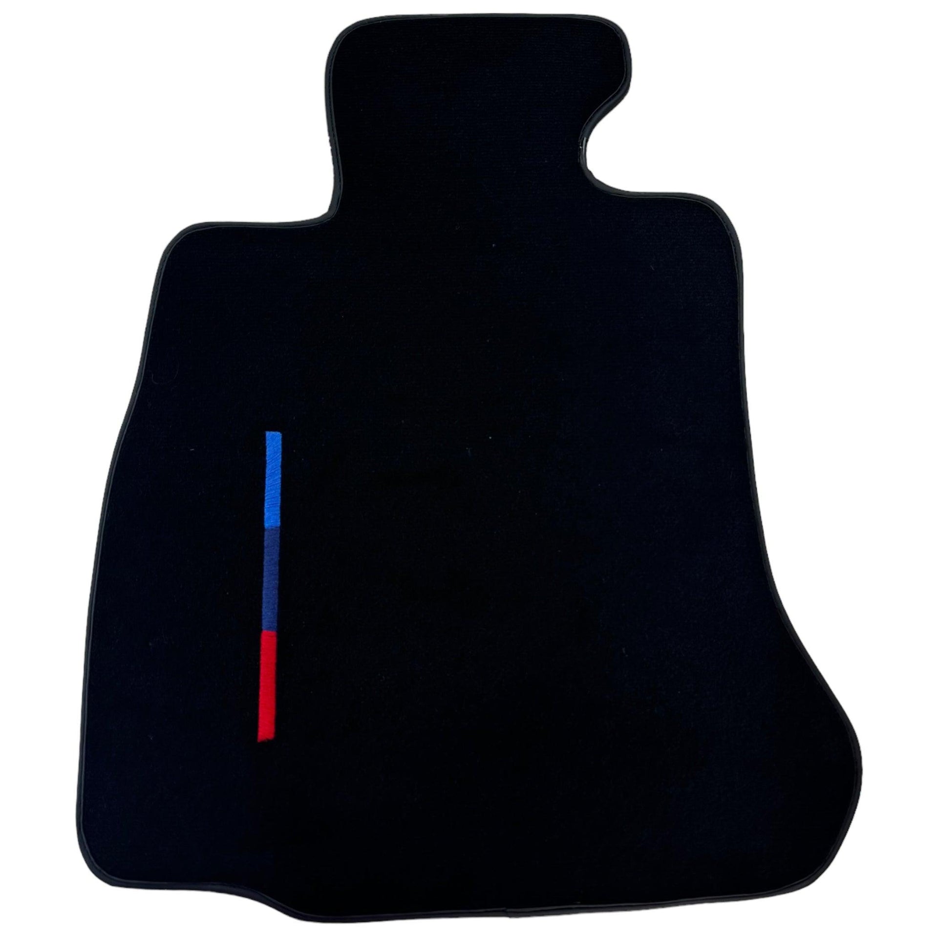 Black Floor Mats For BMW M6 F06 Gran Coupe With 3 Color Stripes Tailored Set Perfect Fit - AutoWin