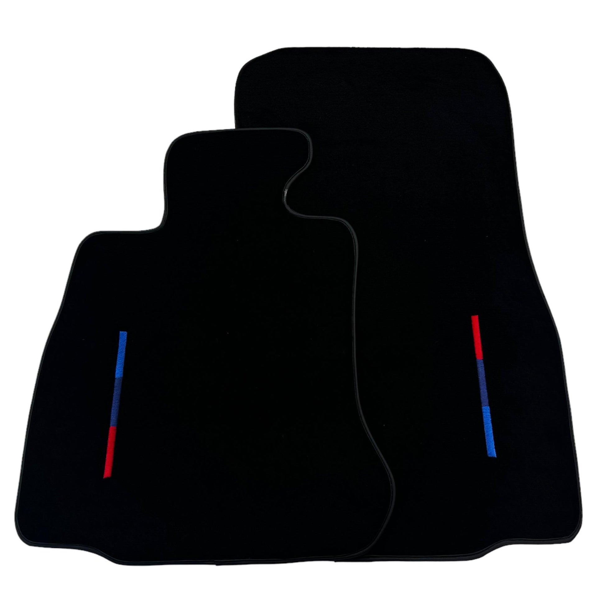 Black Floor Mats For BMW M6 F06 Gran Coupe With 3 Color Stripes Tailored Set Perfect Fit - AutoWin