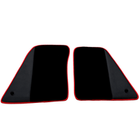 Black Floor Mats for Ferrari 296 GTS (2022-2024) with Leather and Red Trim - AutoWin