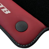 Black Floor Mats for Ferrari 488 GTB (2015-2022) with Bordeaux Nappa Leather - AutoWin