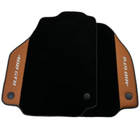 Black Floor Mats for Ferrari 488 GTB (2015-2022) with Cuoio Nappa Leather - AutoWin