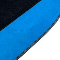 Black Floor Mats For Ferrari 488 GTB (2016-2022) With Blue Alcantara Leather - AutoWin