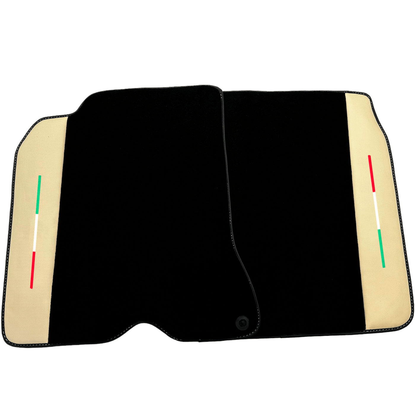 Black Floor Mats for Ferrari California T (2015–2018) Crema Nappa Leather - AutoWin