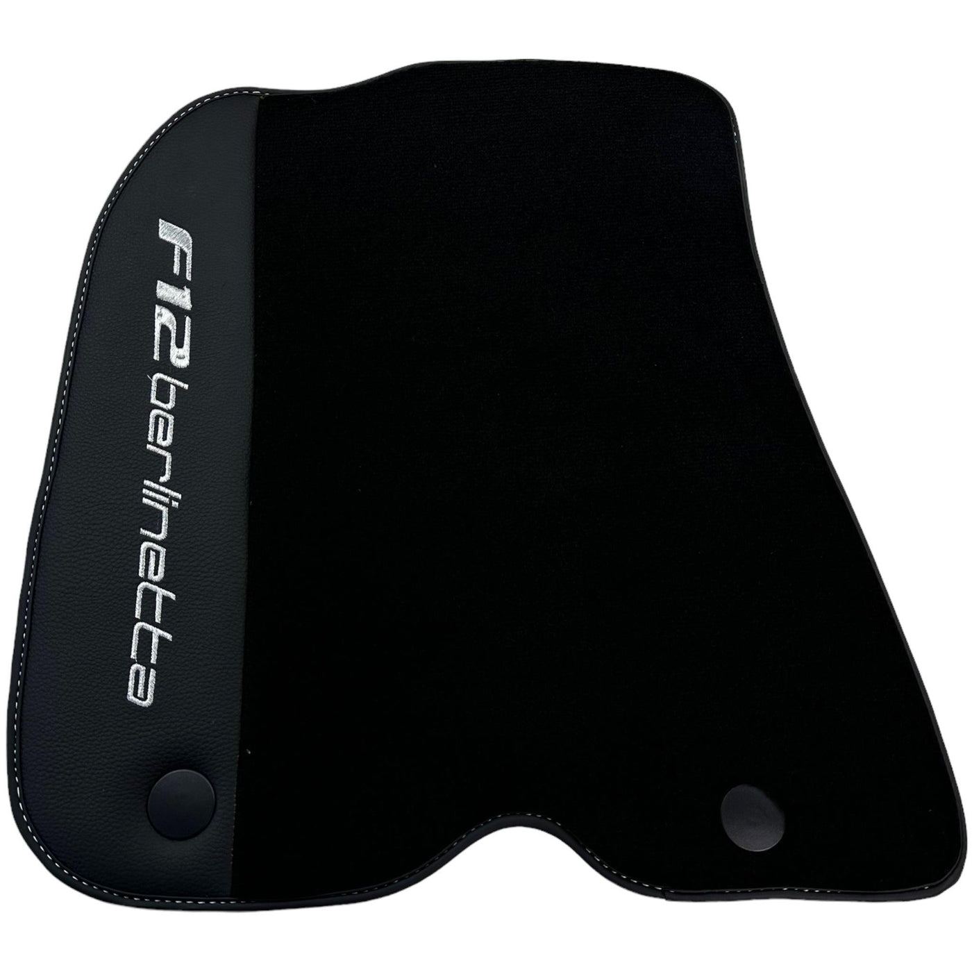 Black Floor Mats for Ferrari F12 Berlinetta (2012-2022) with Leather - AutoWin