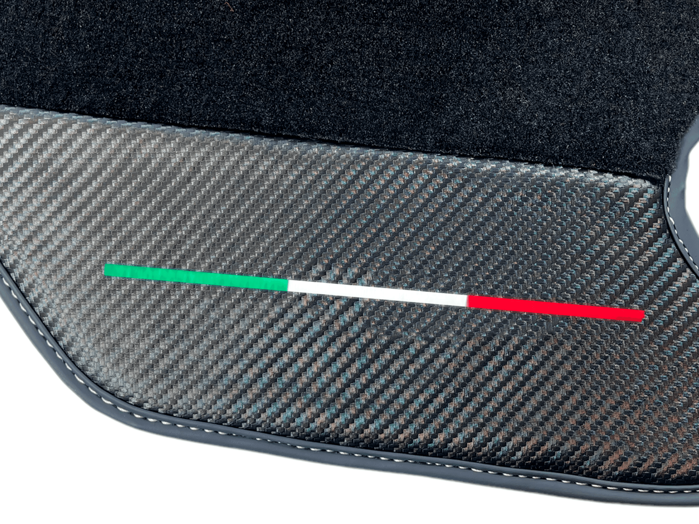 Black Floor Mats For Ferrari F430 2004-2009 With Carbon Fiber Leather - AutoWin