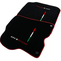 Black Floor Mats For Ferrari GTC4 Lusso (2016-2023) Italian Edition with Red Trim - AutoWin