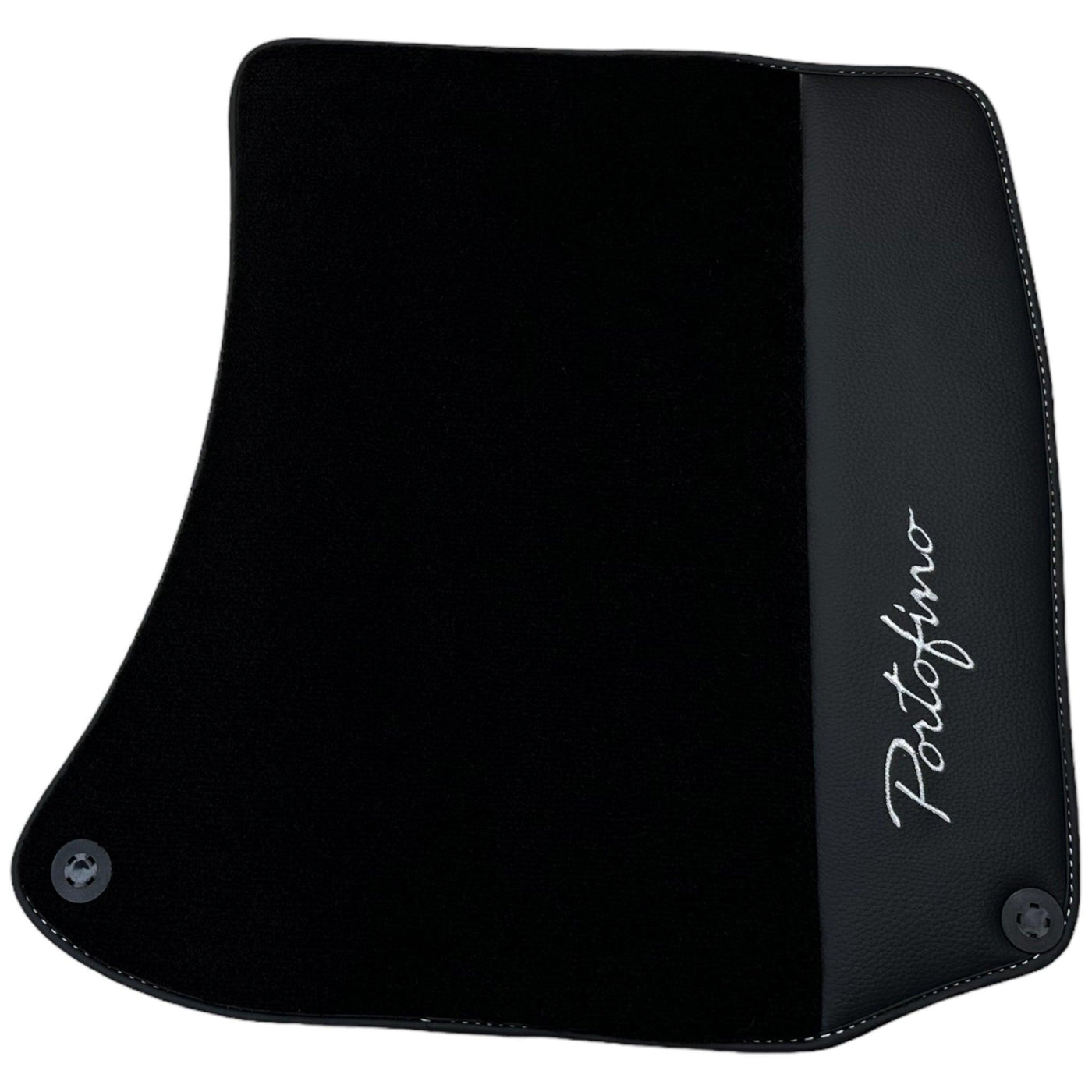 Black Floor Mats For Ferrari Portofino (2018-2023) With Leather - AutoWin