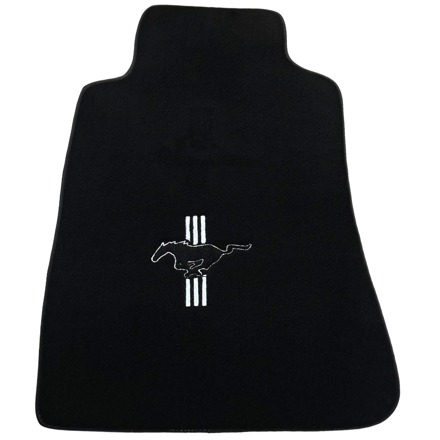 Black Floor Mats For Ford Mustang V (2004-2010) With Pony - AutoWin