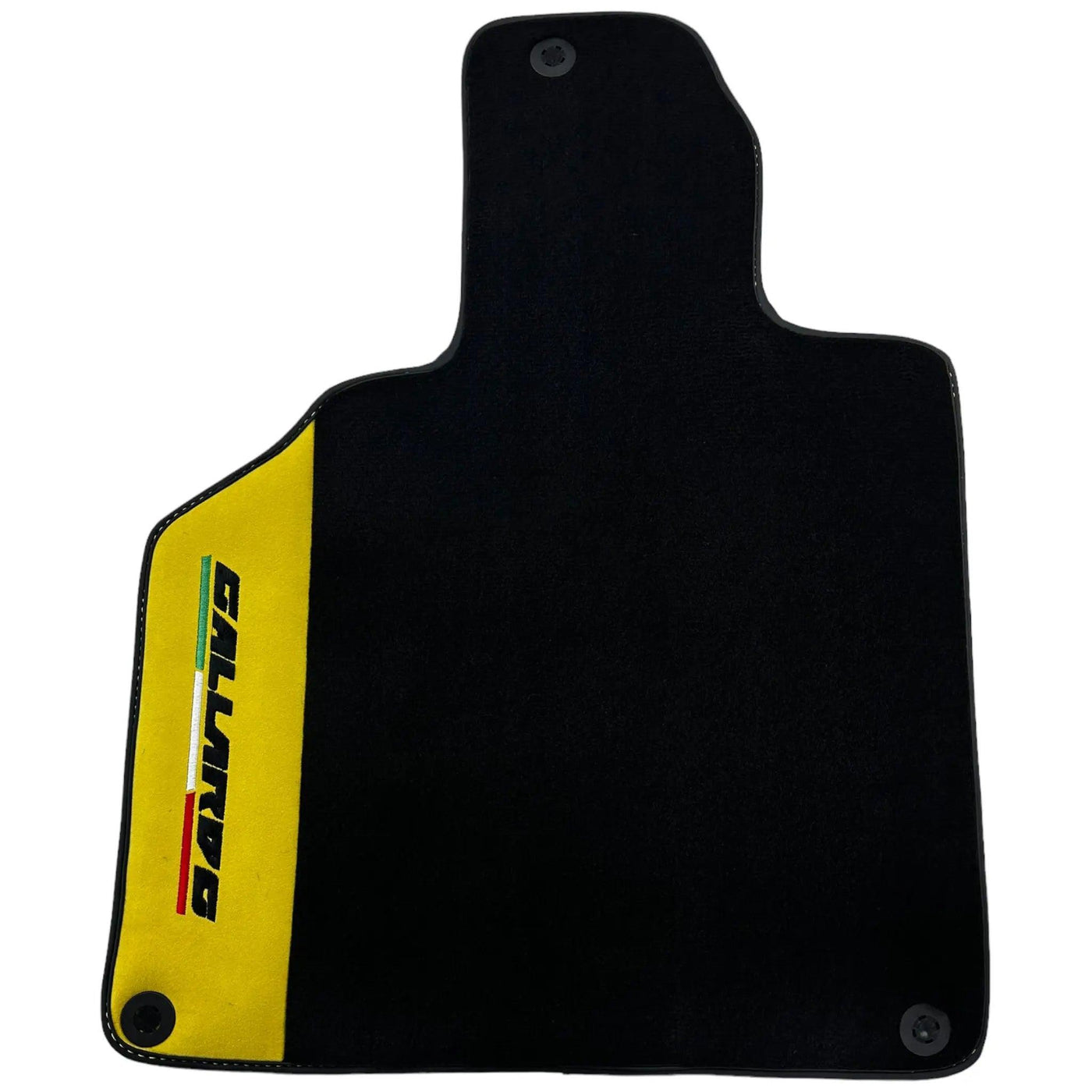 Black Floor Mats for Lamborghini Gallardo With Yellow Alcantara Leather - AutoWin