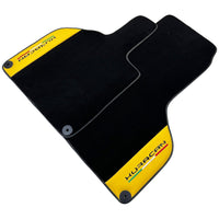Black Floor Mats for Lamborghini Huracan With Yellow (Giallo Taurus) Nappa Leather - AutoWin