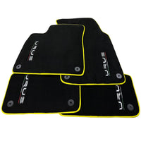 Black Floor Mats For Lamborghini Urus Tailored With Yellow Trim - AutoWin