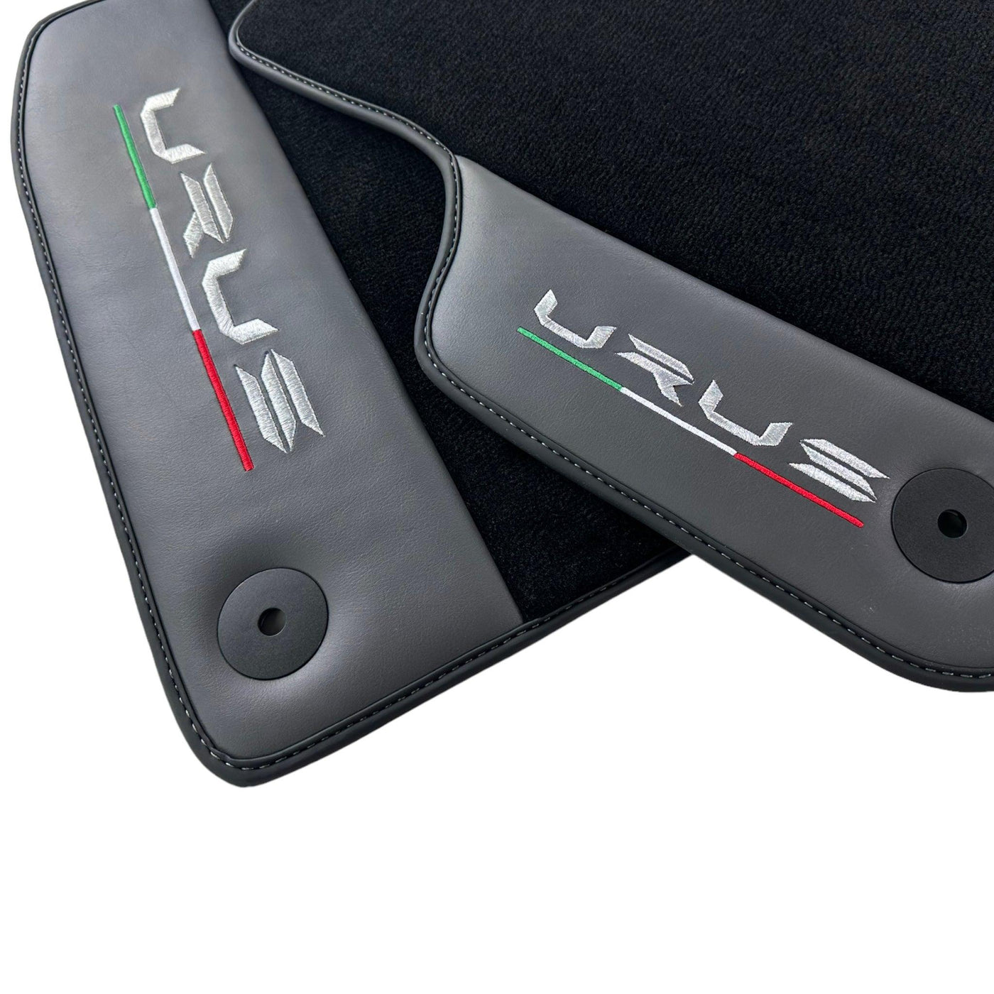 Black Floor Mats for Lamborghini Urus With Dark Gray Leather - AutoWin