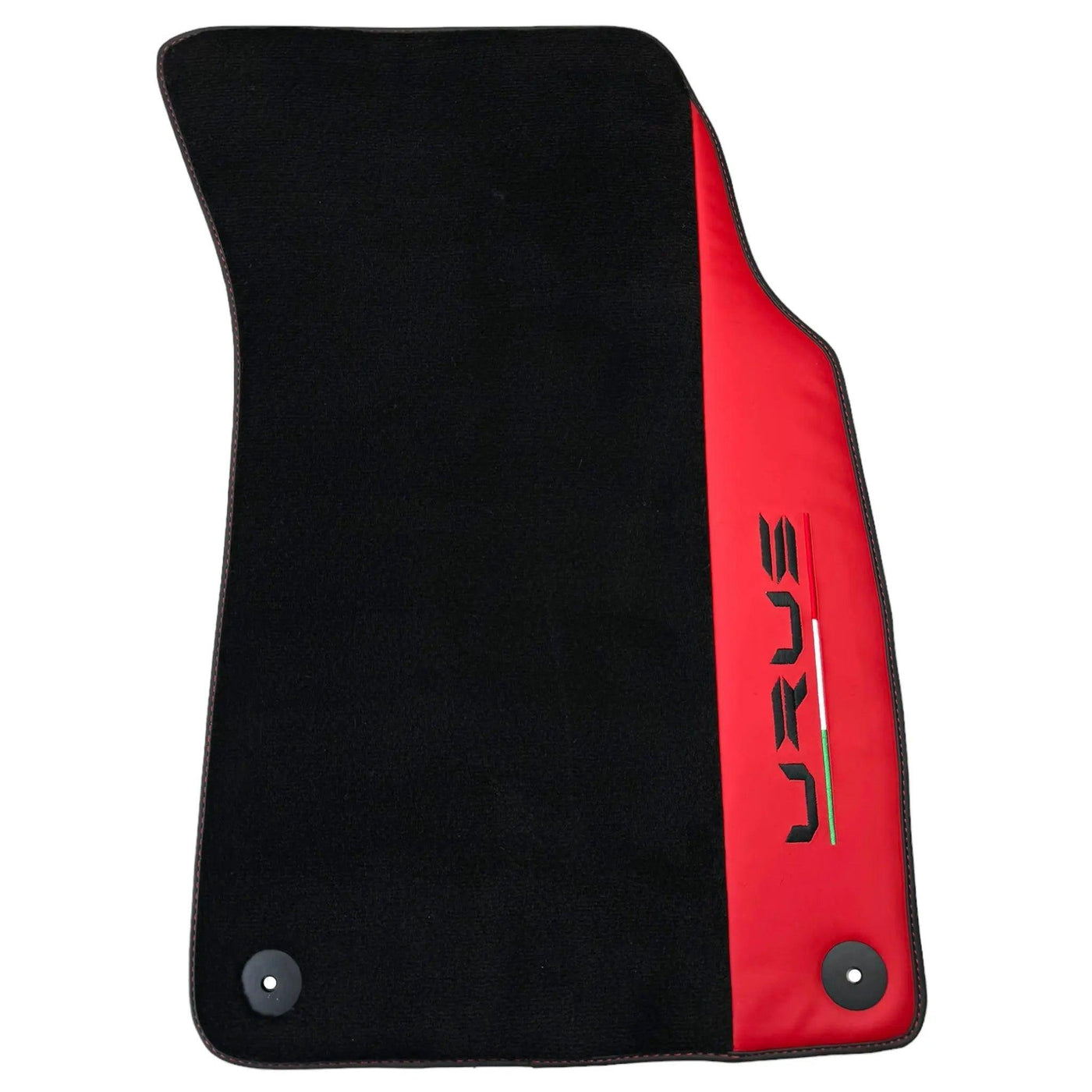 Black Floor Mats for Lamborghini Urus with Red Nappa Leather - AutoWin