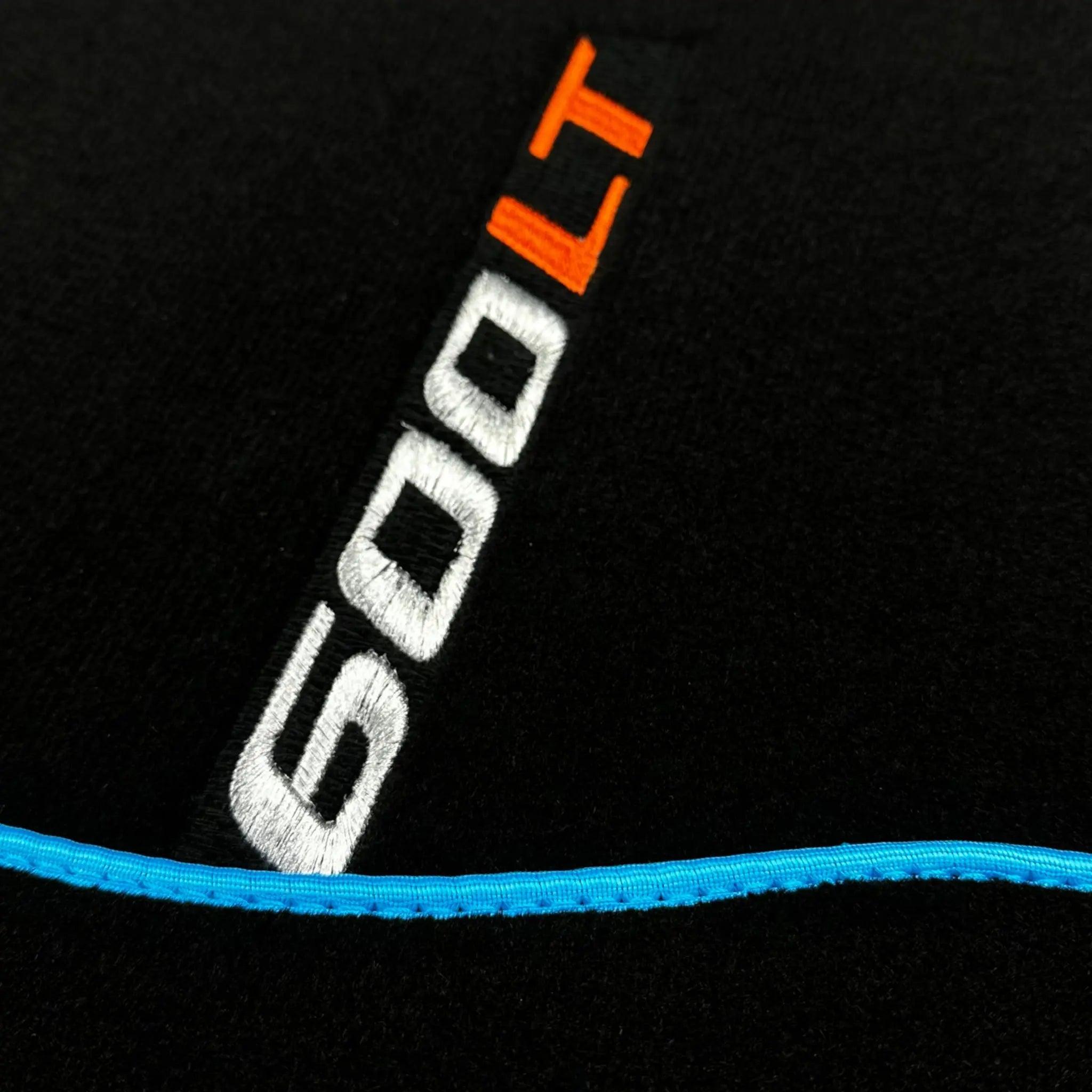 Black Floor Mats for McLaren 600 LT (2018-2020) With Blue Trim - AutoWin