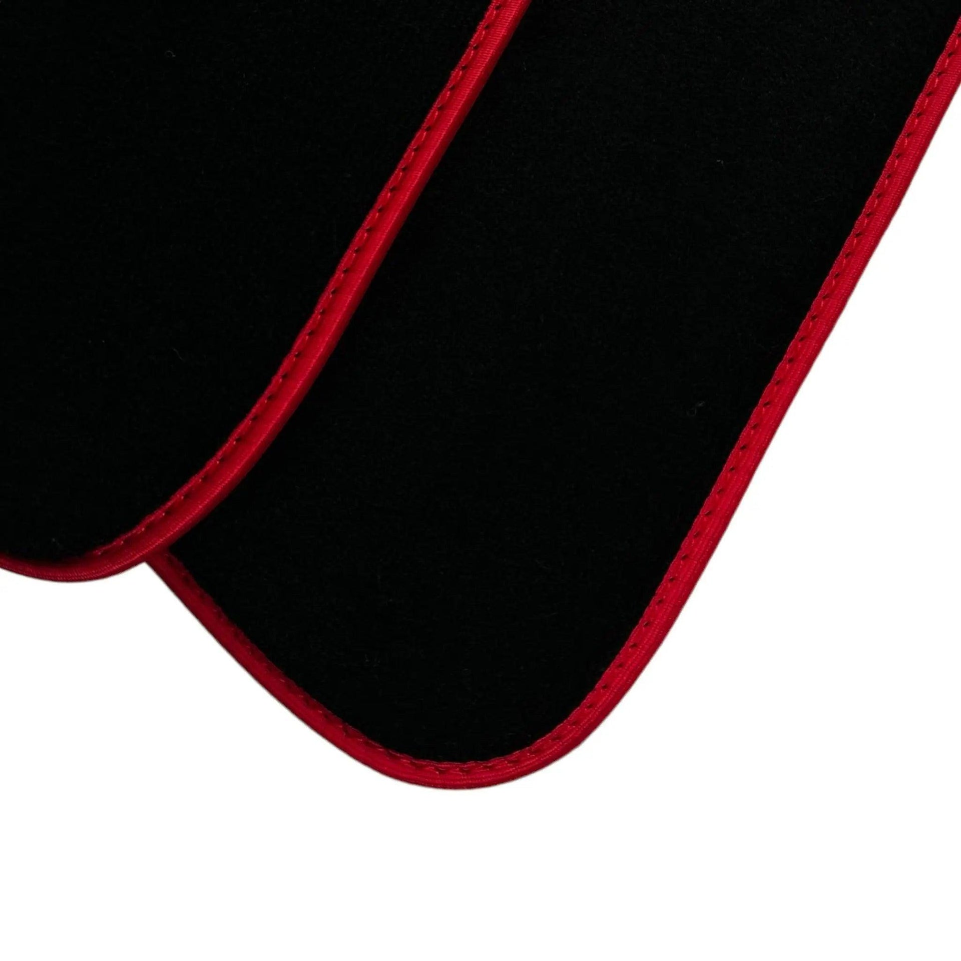Black Floor Mats For Mercedes-Benz C Class W202 (1993-2000) ER56 Design | Red Trim - AutoWin