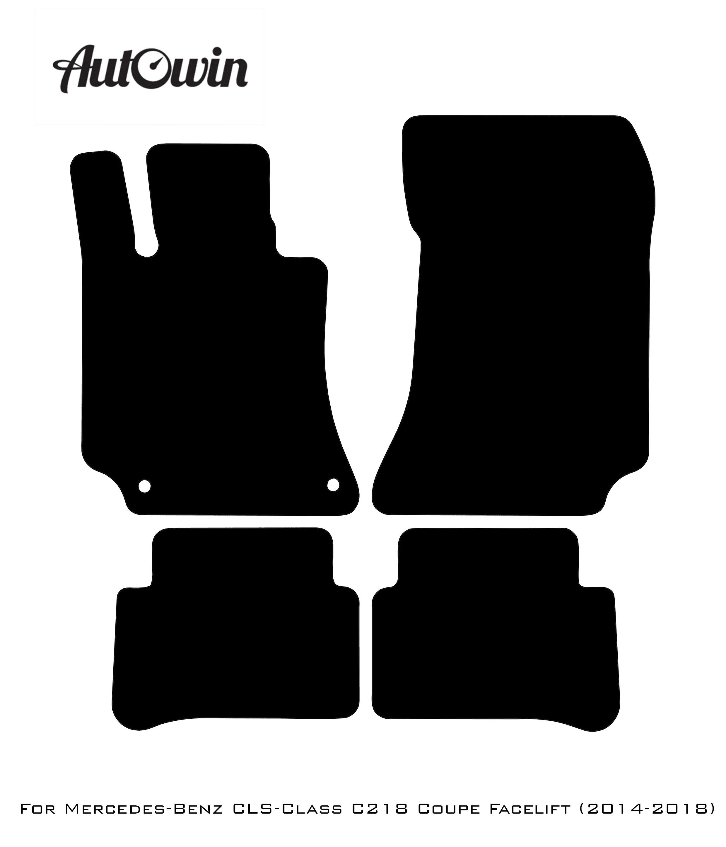 Black Floor Mats For Mercedes Benz CLS-Class C218 Coupe Facelift (2014-2018) | Limited Edition - AutoWin