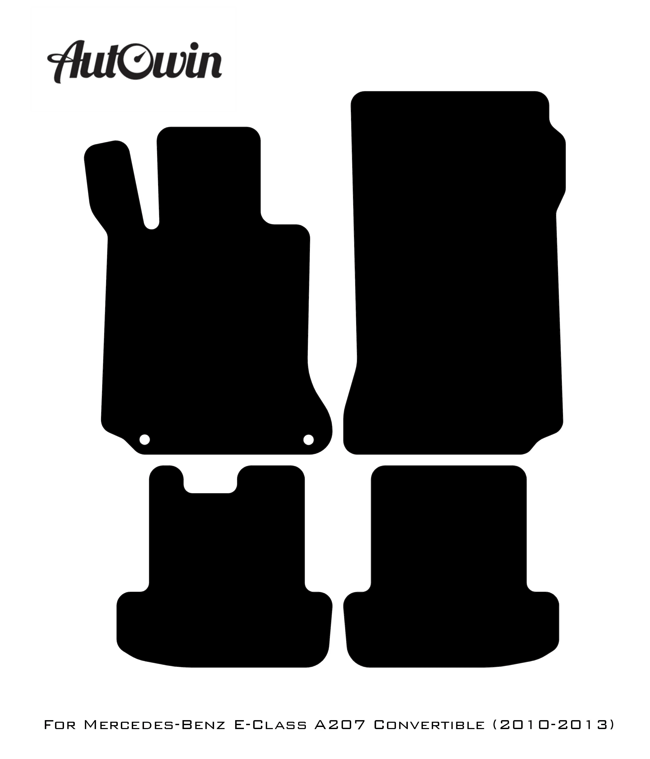 Black Floor Mats For Mercedes Benz E-Class A207 Convertible (2010-2013) | Limited Edition - AutoWin