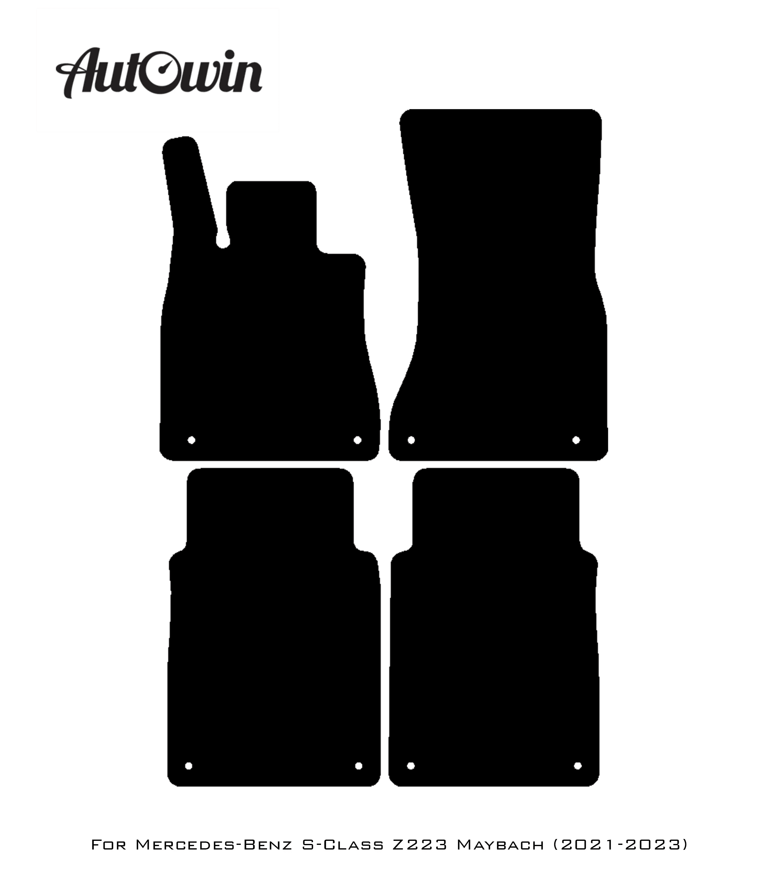 Black Floor Mats For Mercedes Benz S-Class Z223 Maybach (2021-2023) | Limited Edition - AutoWin