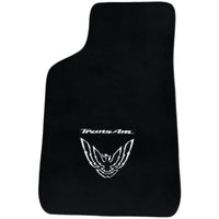Black Floor Mats for Pontiac FireBird (1970-1981) with Trans Am Logo - AutoWin