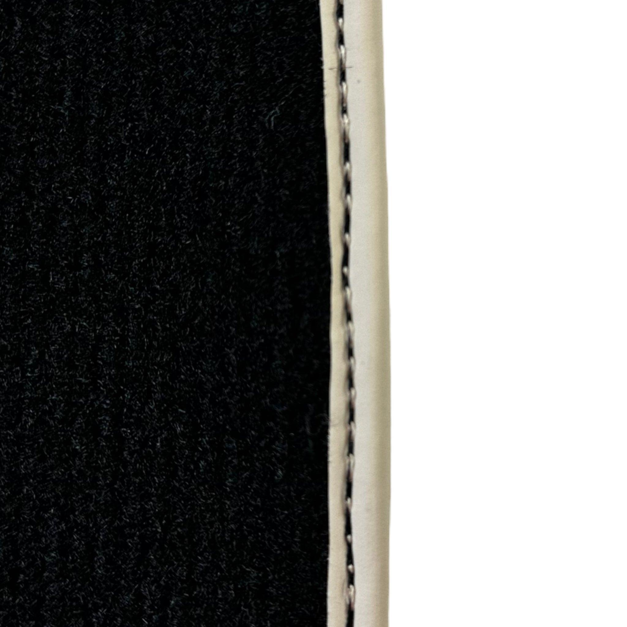Black Floor Mats For Toyota Land Cruiser 150 (2009-2022) | Beige Trim - AutoWin