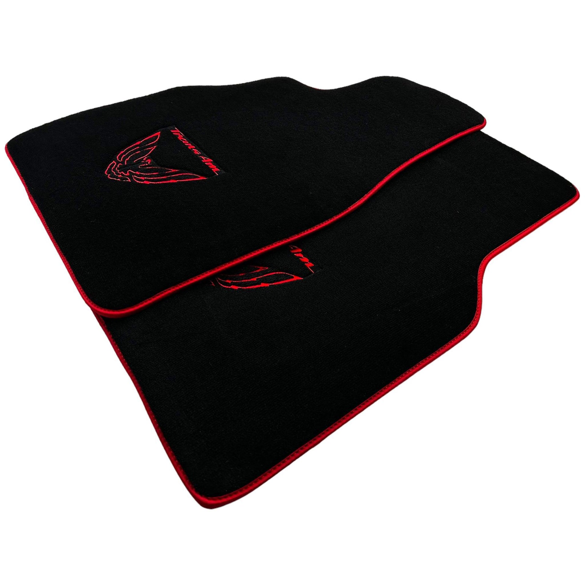 Black Floor Mats Red Trim for Pontiac FireBird (1993-2002) Trans Am - AutoWin
