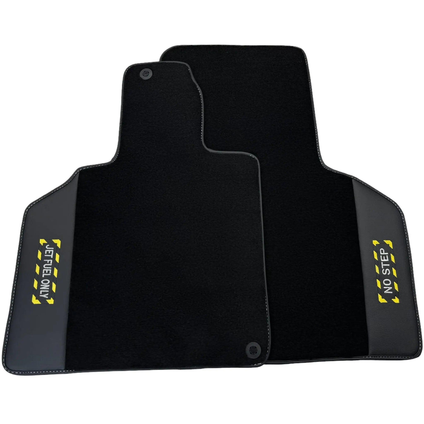 Black Floor Mats with Leather for Lamborghini Gallardo (2004-2014) - Fighter Jet Edition - AutoWin