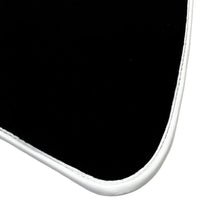 Black Floor Mats with White Trim For Ford Mustang VI (2015-2023) With Pony - AutoWin
