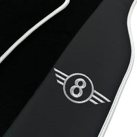 Black Floor Mats for Mini Cooper F56 (2013-2022) with Leather | White Trim - AutoWin