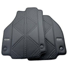 Black Leather Floor Mats For Ferrari 488 Spider (2016-2022) ER56 Design - AutoWin