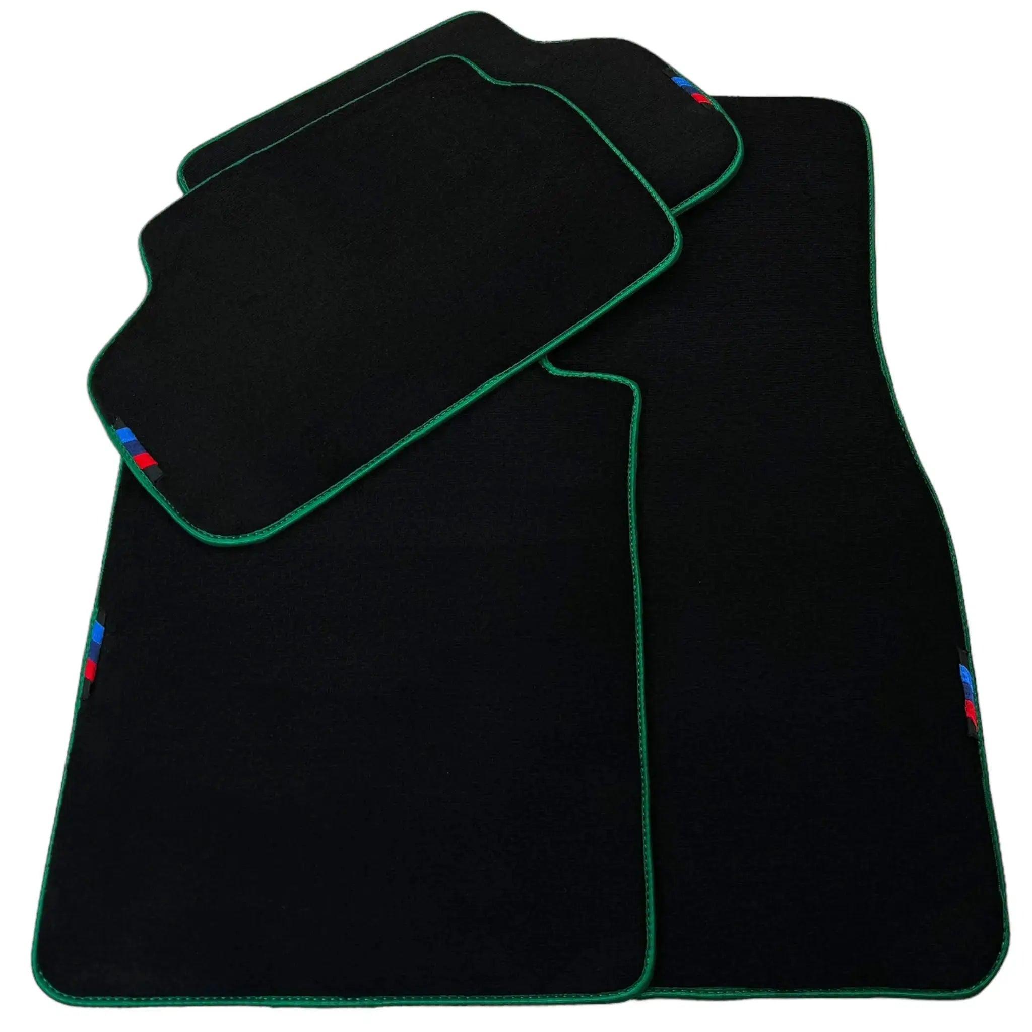 Black Mats For BMW 3 Series E30 2-doors Coupe | Green Trim - AutoWin