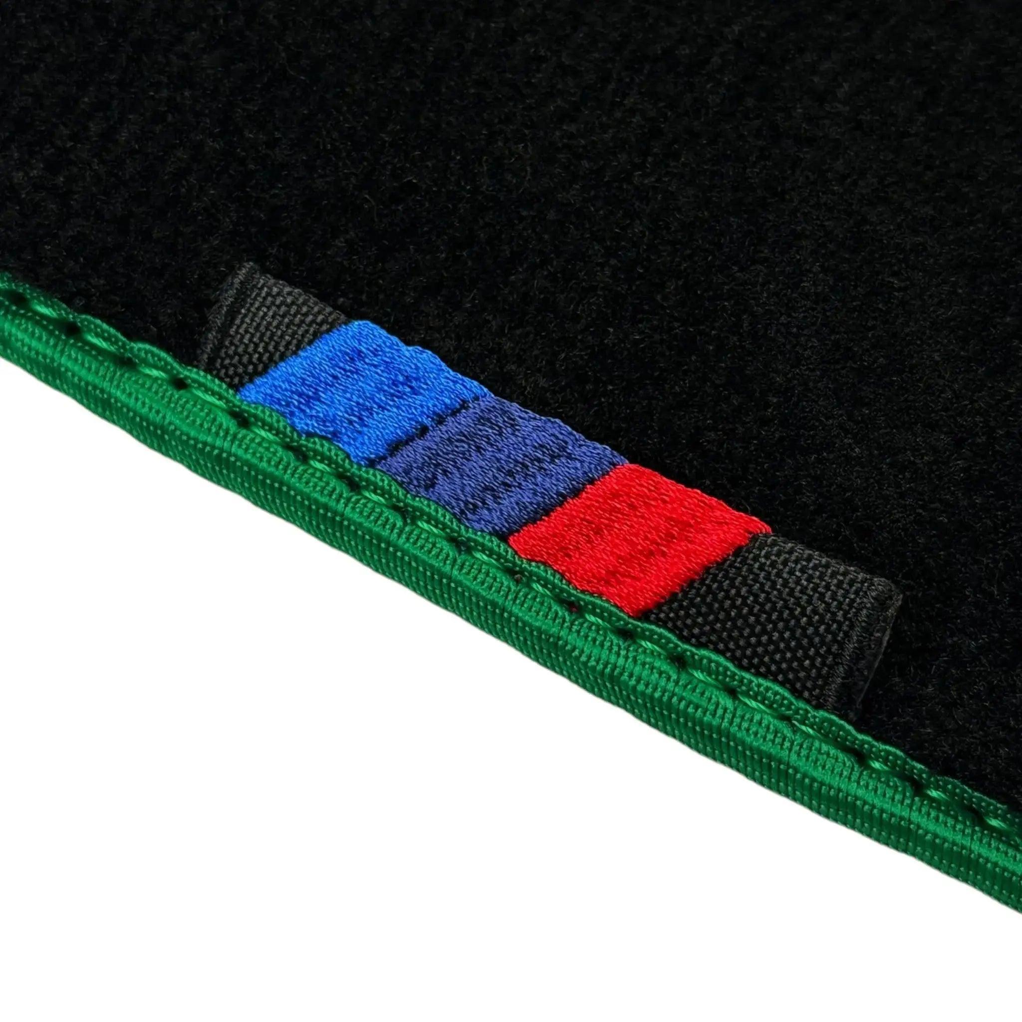 Black Mats For BMW 3 Series E30 2-doors Coupe | Green Trim - AutoWin