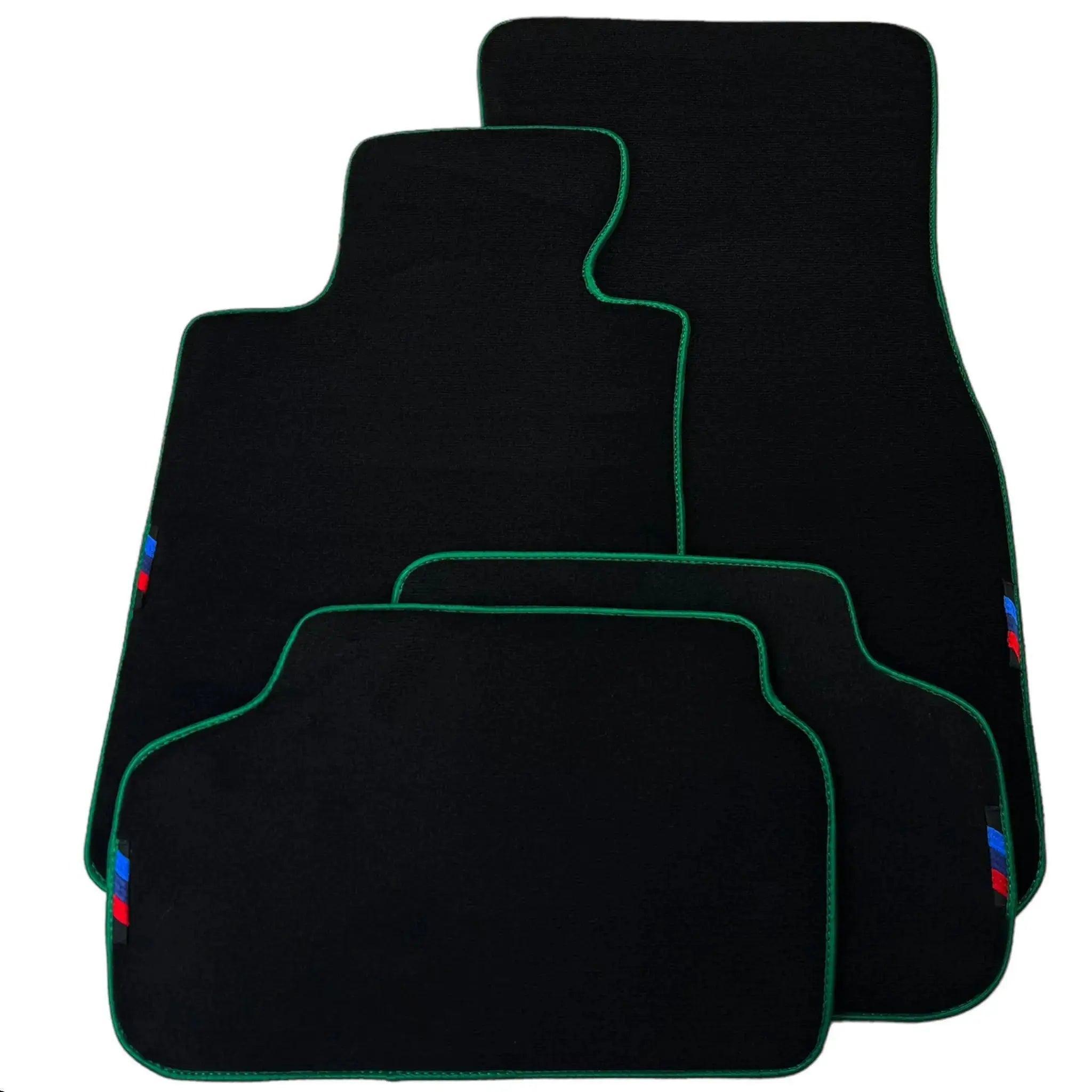 Black Mats For BMW 3 Series E30 2-doors Coupe | Green Trim - AutoWin