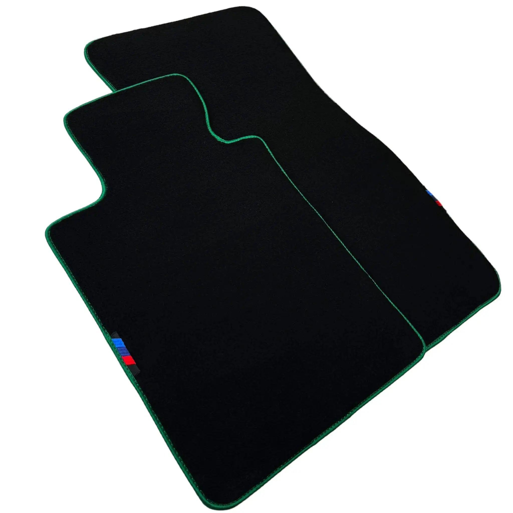 Black Mats For BMW 3 Series E30 2-doors Coupe | Green Trim - AutoWin