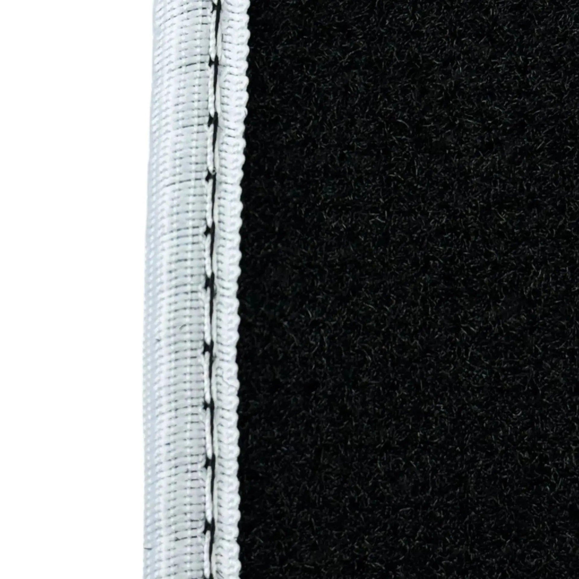 Black Mats For BMW 5 Series E34 Sedan | White Trim - AutoWin