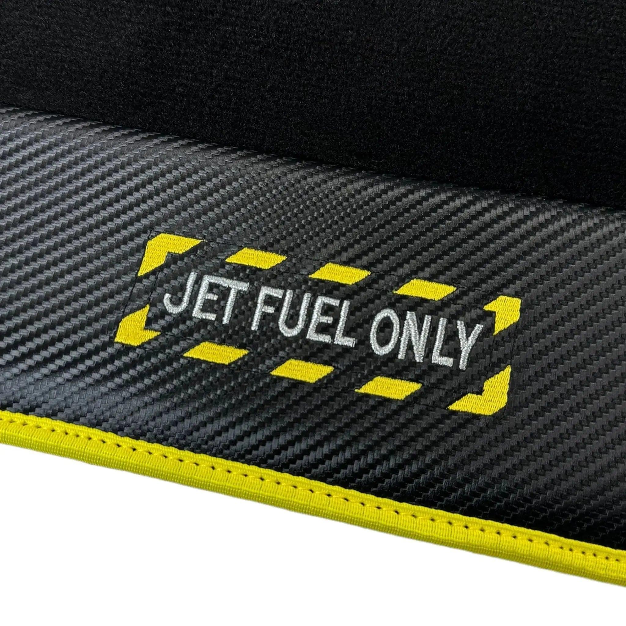 Black Mats For BMW M5 E60 | Fighter Jet Edition | Yellow Trim - AutoWin