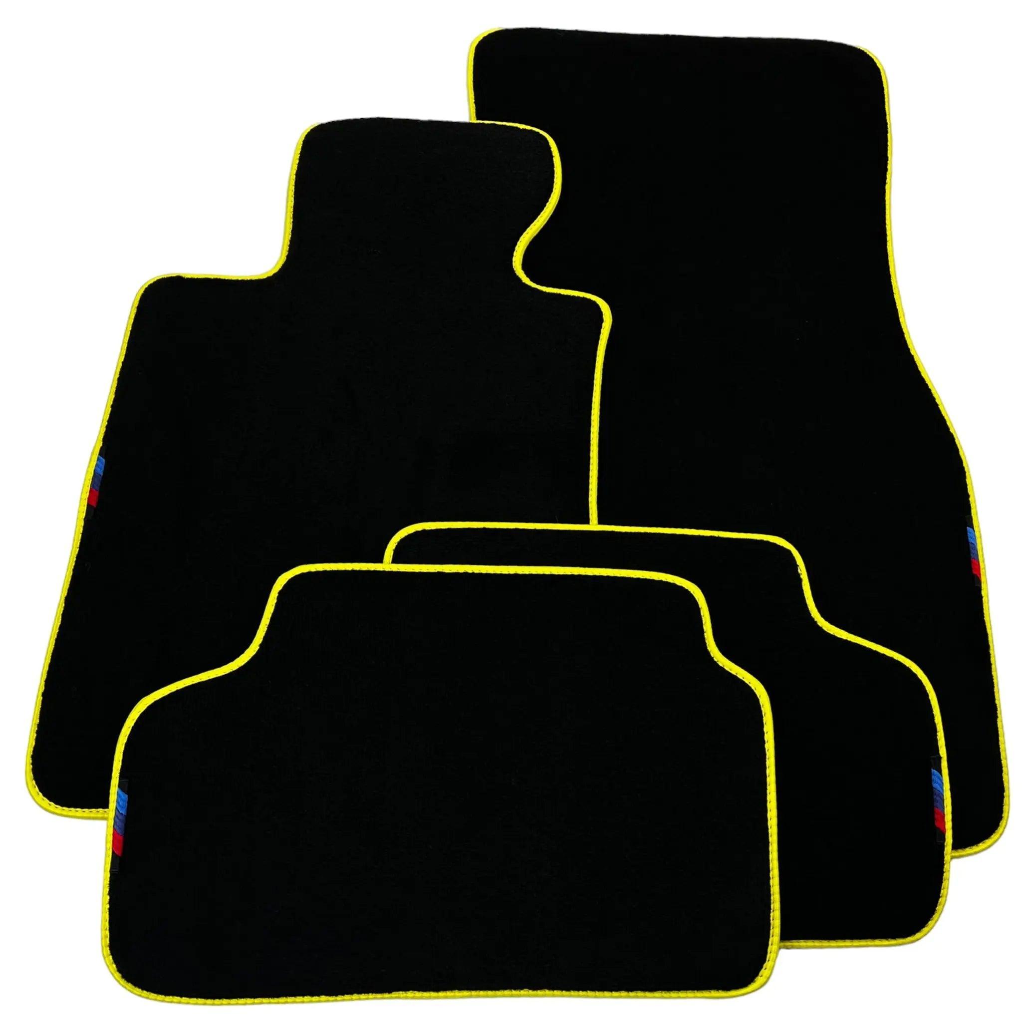 Black Mats For BMW X5M E70 SUV | Yellow Trim - AutoWin