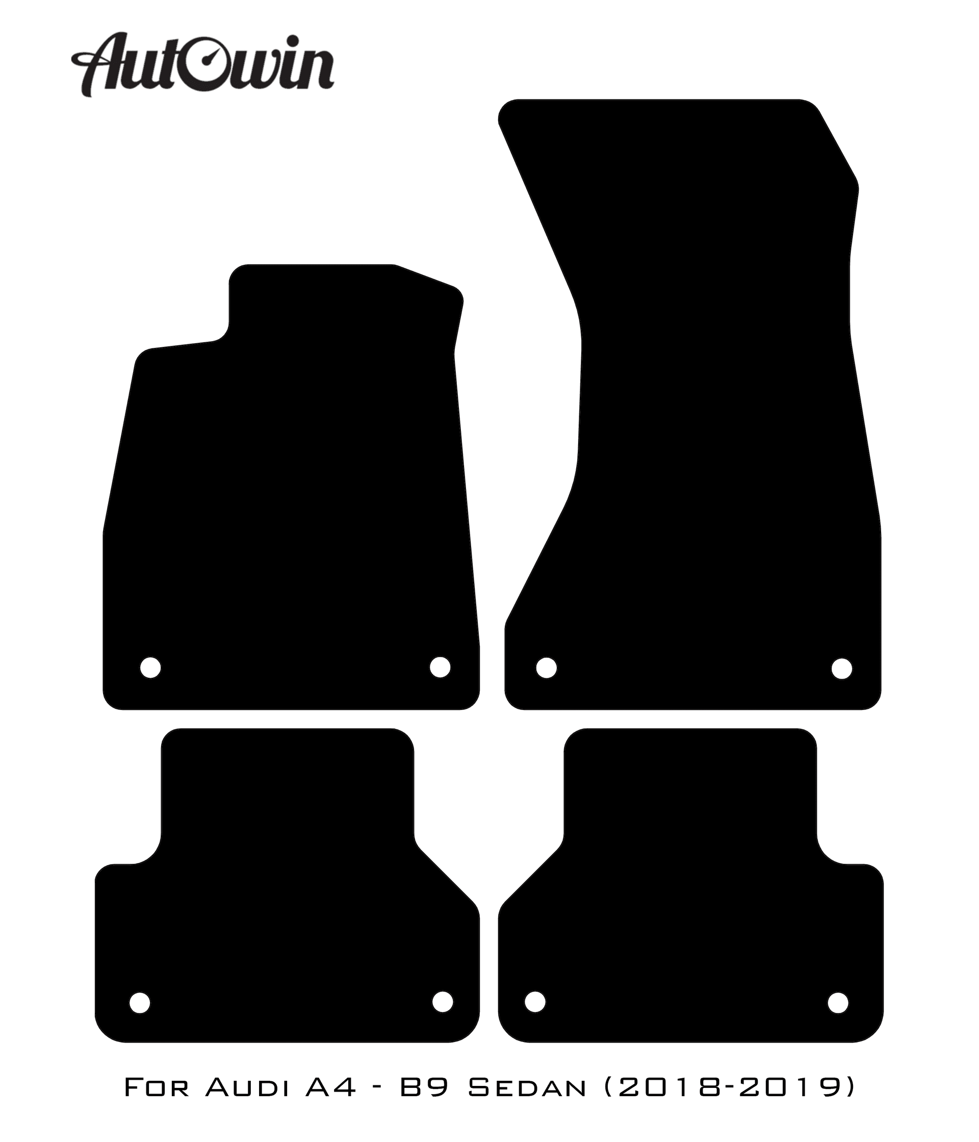 Blue Floor Mats for Audi A4 - B9 Sedan (2018-2019) | ER56 Design - AutoWin
