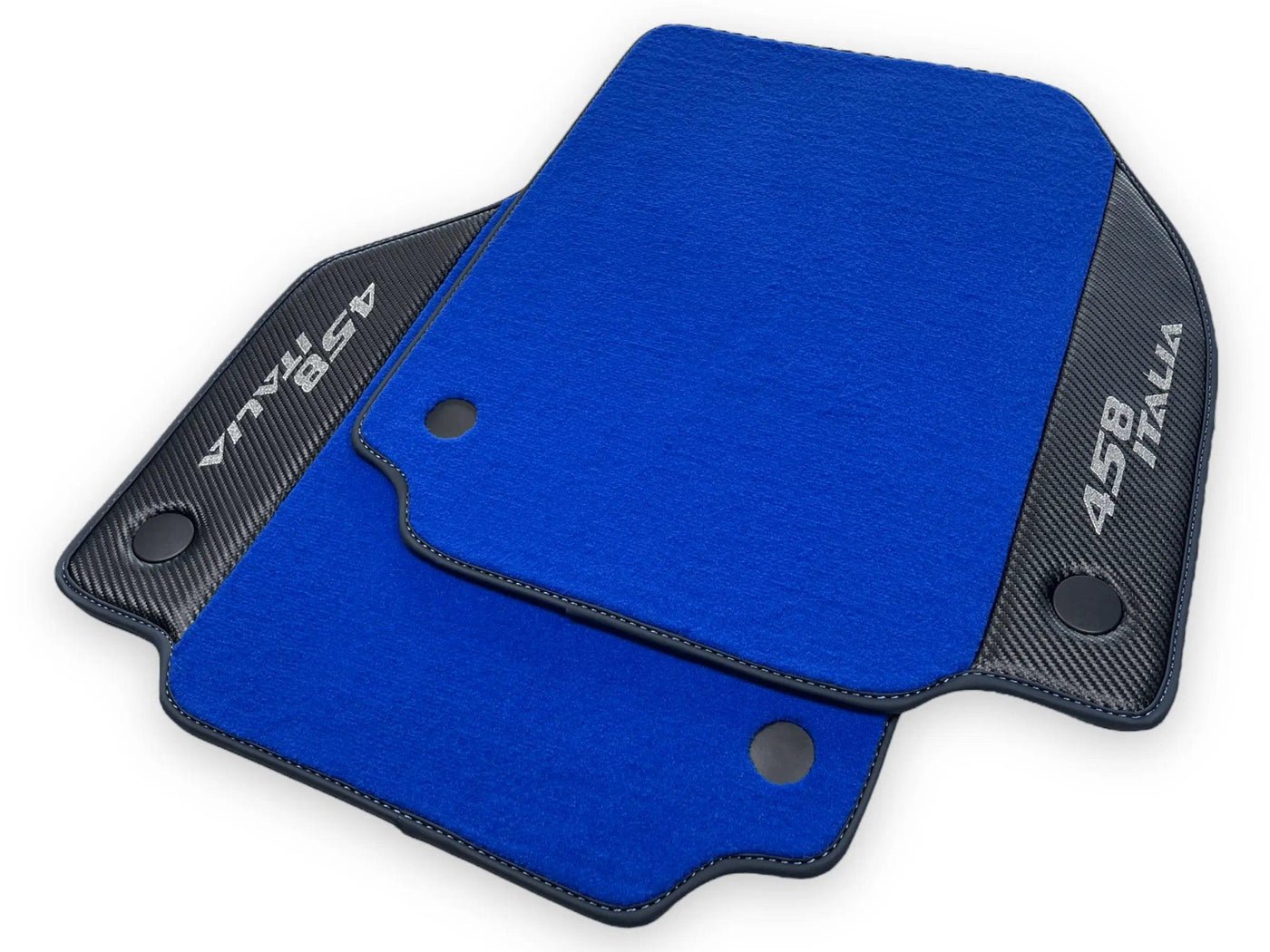 Blue Floor Mats For Ferrari 458 Italia 2009-2015 Carbon Fiber Leather - AutoWin