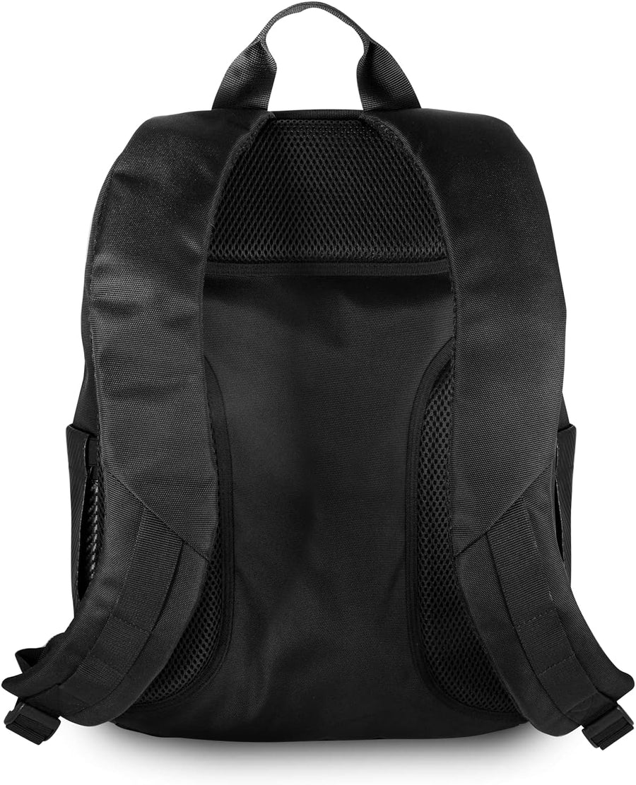BMW 15.6" Laptop Black Backpack with Carbon Fiber Design | Blue Stripe